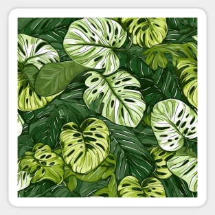 variegated monstera pattern Sticker